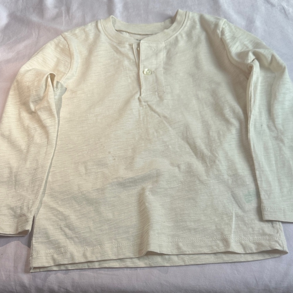 Crewcuts Cream Long Sleeve Kids Tee